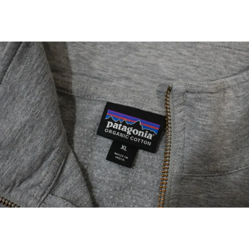 Patagonia Quarter Zip Pullover Men’s XL Gray Organic Cotton Sweater - Picture 3 of 5